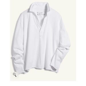 Frank & Eileen Patrick Popover Henley White
Size Medium Raw Hem Coastal Basic